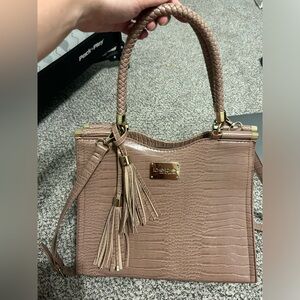 Bebe Natalie Croco Shopper Satchel Large handbag, Mauve